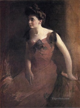 ジョン・ホワイト・アレクサンダー Painting - 赤いドレスを着た女 ジョン・ホワイト・アレクサンダー